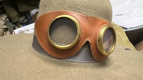 Vintage leather frame goggles - vintage,