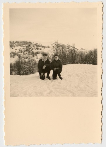 Portrait femme homme - , montagnes