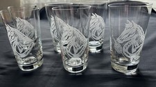 HARTZVILLER  6 Verres à Jus de Fruit en Cristal Soufflé gravés d’un cheval