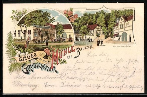 Lithographie bautzen auberge - lithographie,