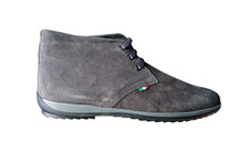 Bottines en Daim Gris Chaussures Hommes Casual Fond en Caoutchouc Made IN Italy