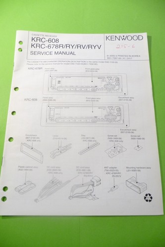 Manuel service pour - de, kenwood