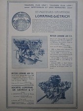 1925 PUB LORRAINE DIETRICH ARGENTEUIL MOTEUR AVIATION AERO ENGINE ORIGINAL AD
