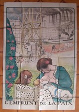 AFFICHE ORIGINALE 1914-1918  L'EMPRUNT DE LA PAIX par LEBASQUE