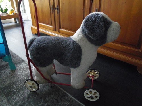 Ancien jouet peluche chien - ancien,