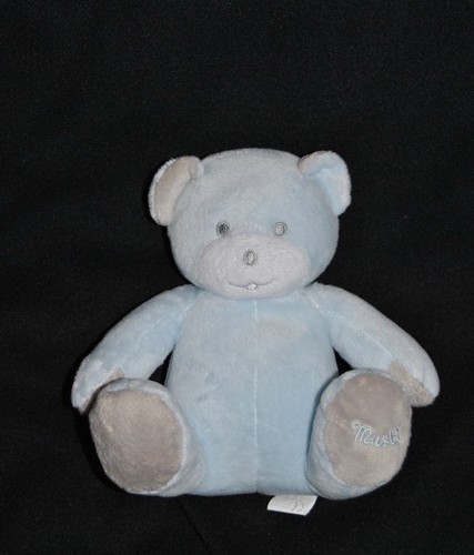 Peluche doudou ours bleu - peluche, gris
