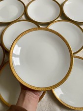 6 assiettes à dessert Raynaud Limoges blanche liserée doré