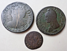 lot de 3 anciennes monnaies françaises royales