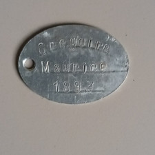 plaque identité de poilu 14