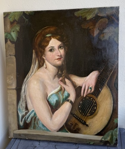 Tableau ancien signé - ancien, "