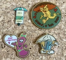 4 PINS PIN HUMOUR PRESERVATIF Capotes COLLECTION Santé Pharmacie