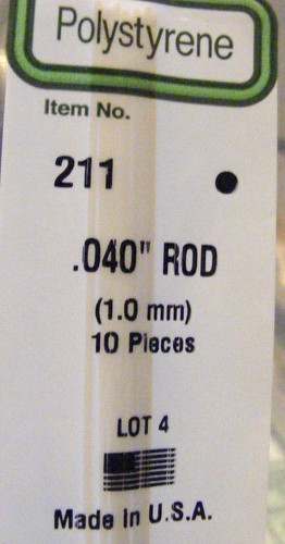 Evergreen 211 styrene rod - #211,