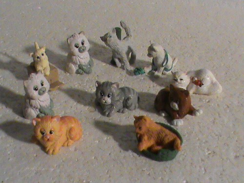 Lot figurines chats 10 - lot,