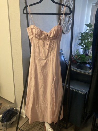 Babyboo blush satin midi slip - satin,