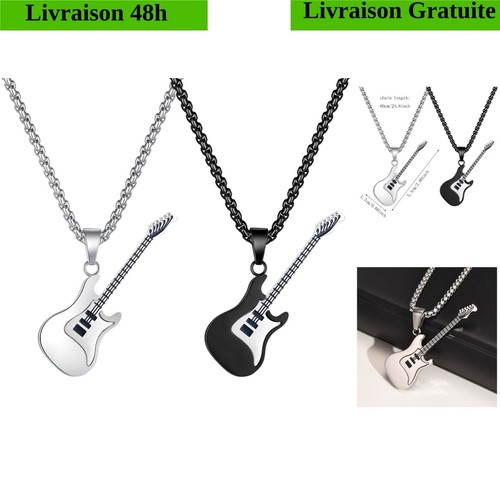 Pendentif guitare acier - pendentif, en