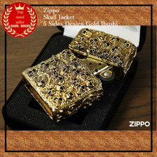 Veste Zippo Skull 5 faces design étui en velours ibushi doré briquet à huile ...