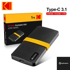 Disque Dur Externe Portable Kodak SSD X200 USB 3.1 Type C 1To-512 Go-256 Go