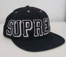 FW13 Supreme Bannière 5-panel Noire Casquette Big Logo Rétro Chapeau Asap Rocky