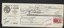 BAGNOLET (93) MENUISERIE EBENISTERIE / MEUBLES "A. DANDO" Traite en 1952