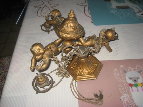 Ancien lustre putti - ancien, 3