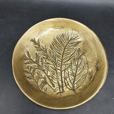 Coupelle En Bronze Signé JL Thème Nature Feuilles