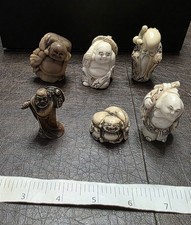 Japanese Set of 6 Hand-Carved