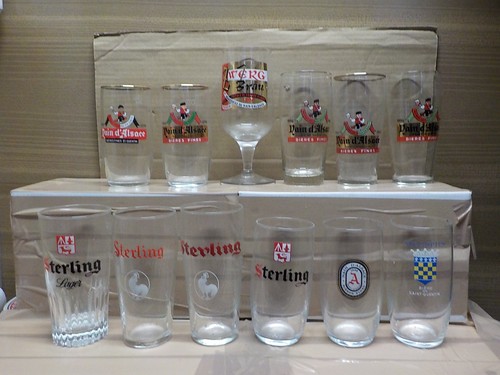 Verre ancien biere - 12,