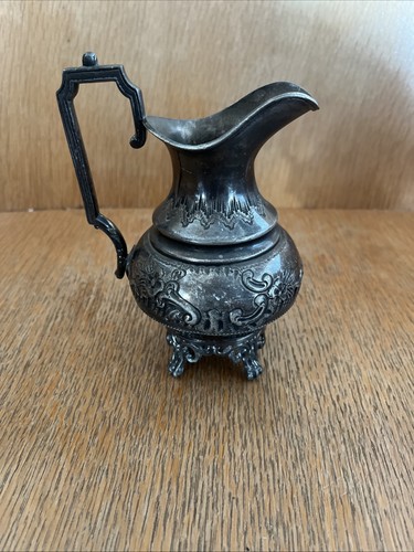 Pichet metal argente ancien - pichet,