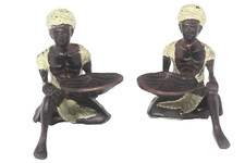 Paire d'hommes noirs en fonte