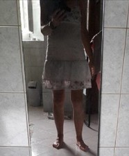 Bershka Robe écrue fleurie ou