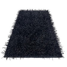 Tapis shaggy noir moderne - tapis,
