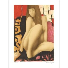 BONNEFOIT Alain - Lithographie originale "Femme nue"  76x56cm - 1995
