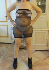 robe courte trés sexy et transparente  couleur noir taille unique