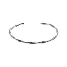 Argent Sterling Tortillon Bracelet Torque British Fabriqué 925 Poinçonnée Neuf