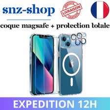 Coque Magnétique Antichoc Magsafe + Verre Trempé Pour  Iphone 15 14  Promax