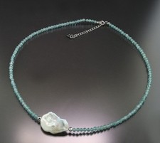 Collier Kette Pierre Bleu-Vert