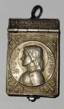 France Ancien Pendentif Livre Miniature la Vie De Jeanne D'Arc