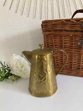 11 ⚜️ Ancienne Cafetière Théière en Laiton Vintage Hauteur 16 Cm