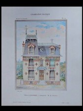 COLOMBES, VILLA - 1907 - GRANDE PLANCHE COULEUR - OUDINOT