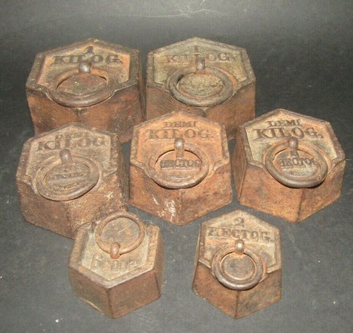 Lot ancien poids hexagonale - 7,
