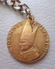 Médaille/Porte clé Saint Jean-Paul II et Sainte Vierge Marie/en Cuivre bronze