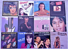 Lot varié de 21 pochettes vides d'anciens disques vinyles 45 tours