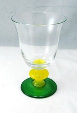 Mikasa Cristal Jazz Jaune & Vert Verre Eau Gobelet Hauteur 14.6cm EXC