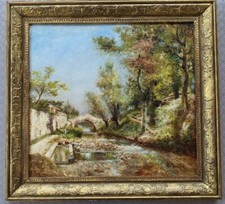 Tableau le lavoir et le vieux