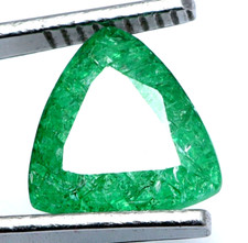 Naturel Vert Émeraude Mai Pierre 9.65 CT Trillion Coupe Certifié Ample Précieuse