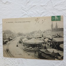 CPA CHARTRES PLACE DES EPARS FOIRE 1907 LOIR et CHER / FÊTE FORAINE FAIRGROUNDS