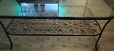 table basse  noir en fer forgé et verre très bonne état 