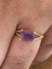 Bague Améthyste & Plaqué Or – Raffinement Intemporel