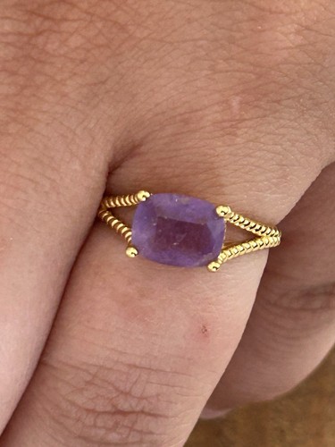 Bague améthyste plaqué or - &,
