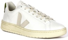 Veja Urca Pierre Kiwi Lacet Logo Latéral Hommes Baskets en Blanc Vert UK 6 - 12